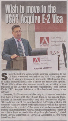 Times Of India - e2 visa